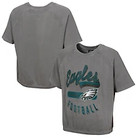 Haut à manches courtes délavé minéral gris Philadelphia Eagles pour femme