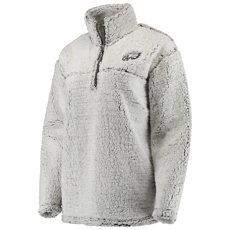 Veste grise à enfiler en sherpa des Eagles de Philadelphie pour femme
