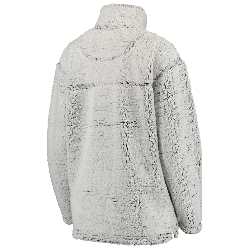 Veste grise à enfiler en sherpa des Eagles de Philadelphie pour femme