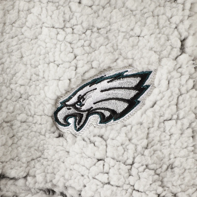 Veste pull-over grise à fermeture éclair quart de zip Philadelphia Eagles pour femme
