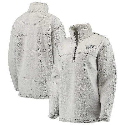 Veste pull-over grise à fermeture éclair quart de zip Philadelphia Eagles pour femme