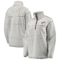 Veste pull-over grise à fermeture éclair quart de zip Philadelphia Eagles pour femme