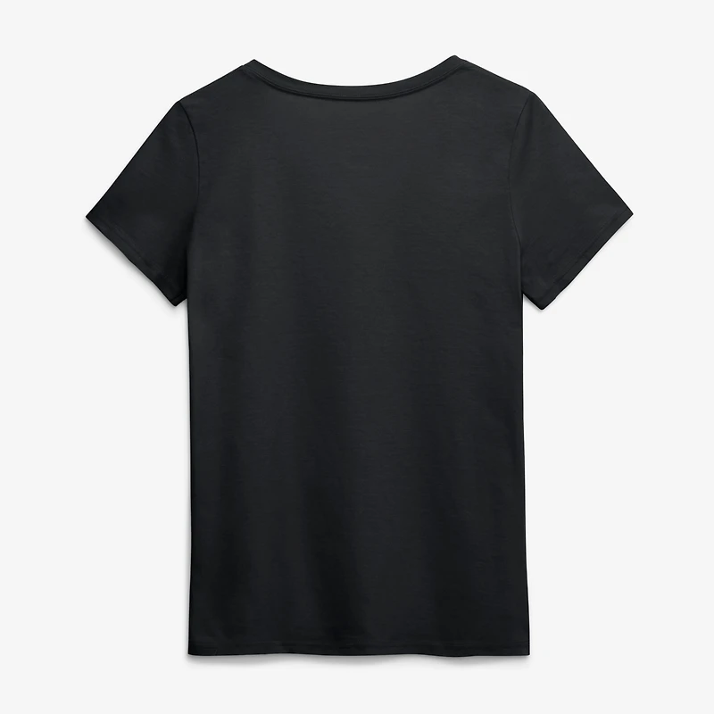 Women's Logo Athletic Black Philadelphia Eagles Primary V-Neck T-Shirt