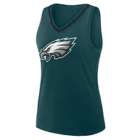 Débardeur col V Stellar Win pour femme, vert athlétique, logo des Eagles de Philadelphie, grande taille