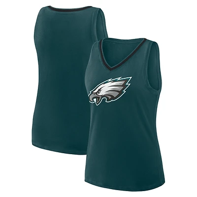 Débardeur col V Stellar Win pour femme, vert athlétique, logo des Eagles de Philadelphie, grande taille