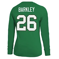 Women's Majestic Threads Saquon Barkley Midnight Green Philadelphia Eagles Name & Number Long Sleeve T-Shirt