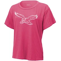 T-shirt rose avec nom et numéro des Eagles de Philadelphie Majestic Threads Saquon Barkley pour femmes