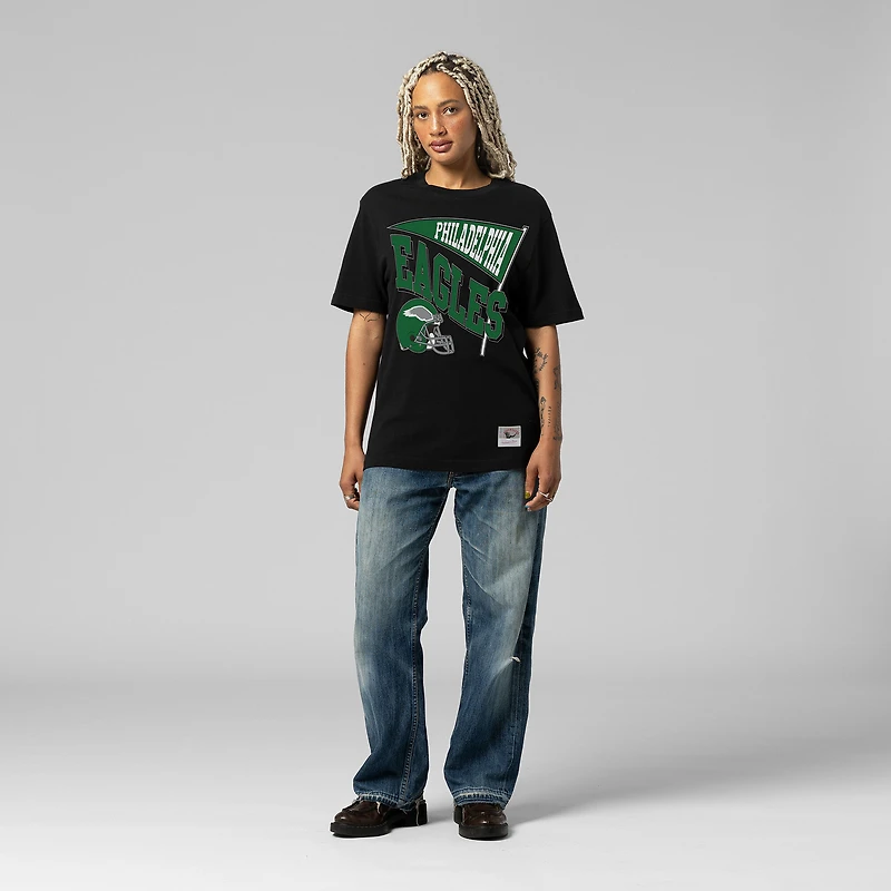 T-shirt noir dynamique pour femme Mitchell & Ness, motif petit ami des Philadelphia Eagles