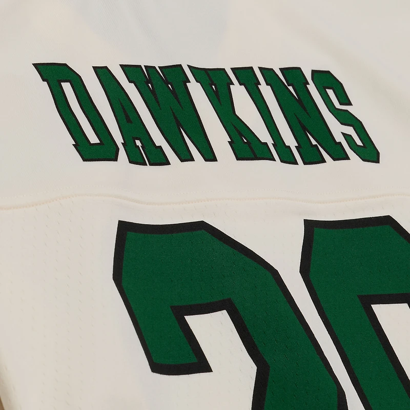 Maillot court Mitchell & Ness Brian Dawkins crème pour femme, Philadelphia Eagles, joueur retraité