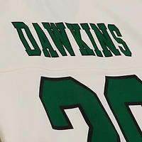 Maillot court Mitchell & Ness Brian Dawkins crème pour femme, Philadelphia Eagles, joueur retraité