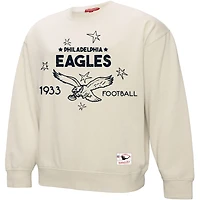 Women's Mitchell & Ness Cream Philadelphia Eagles Plus Shooting Star Sweatshirt