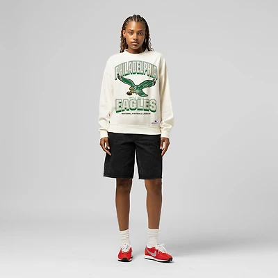 Sweat-shirt Mitchell & Ness crème Philadelphia Eagles pour femme avec motif arches ton sur