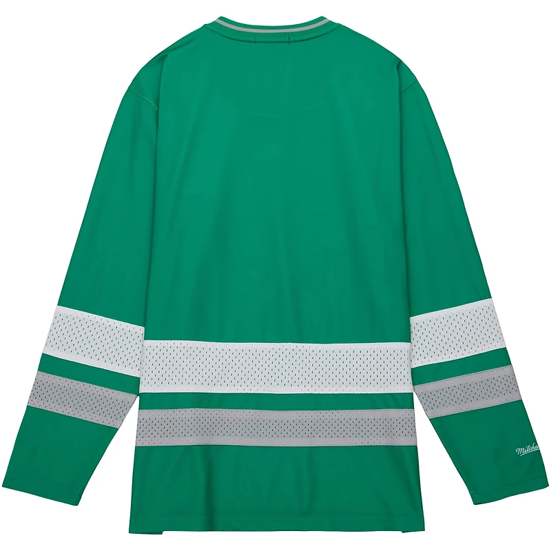 T-shirt vert en jersey à manches longues Mitchell & Ness pour femmes des Eagles de Philadelphie Big Face 7.0