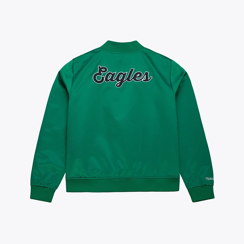 Veste en satin vert Kelly pour femme Mitchell & Ness Philadelphia Eagles