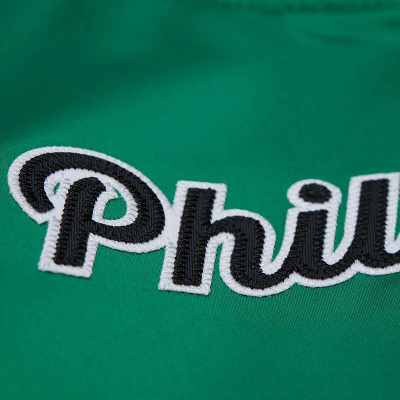 Women's Mitchell & Ness Kelly Green Philadelphia Eagles Full-Snap Satin Jacket