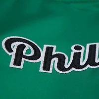 Women's Mitchell & Ness  Kelly Green Philadelphia Eagles Full-Snap Satin Jacket