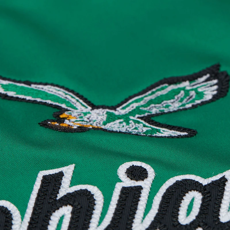 Veste en satin vert Kelly pour femme Mitchell & Ness Philadelphia Eagles