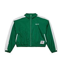 Veste courte entièrement zippée en nylon vert nuit pour femme des Philadelphia Eagles de Mitchell & Ness