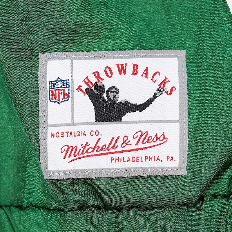 Veste courte entièrement zippée en nylon vert nuit pour femme des Philadelphia Eagles de Mitchell & Ness