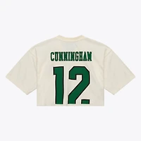 Maillot court Mitchell & Ness pour femme, couleur crème, modèle Randall Cunningham, Philadelphia Eagles, joueur retraité.
