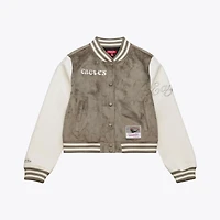 Veste universitaire Mitchell & Ness beige Philadelphia Eagles pour femme, à boutons-pression.