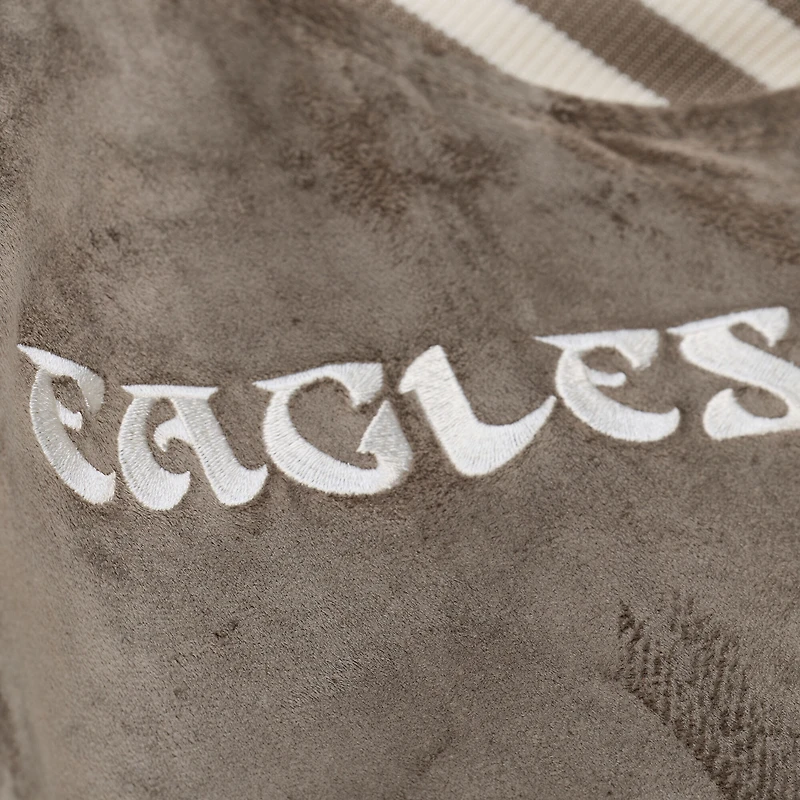 Women's Mitchell & Ness  Tan Philadelphia Eagles Full-Snap Varsity Jacket