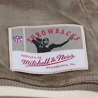 Veste universitaire Mitchell & Ness beige Philadelphia Eagles pour femme, à boutons-pression.