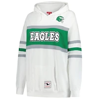 Sweat à capuche rétro Mitchell & Ness blanc grande taille pour femme, entraîneur-chef des Eagles de Philadelphie