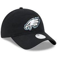 Casquette réglable noire Main Core Classic 2.0 9TWENTY des Eagles de Philadelphie New Era pour femme