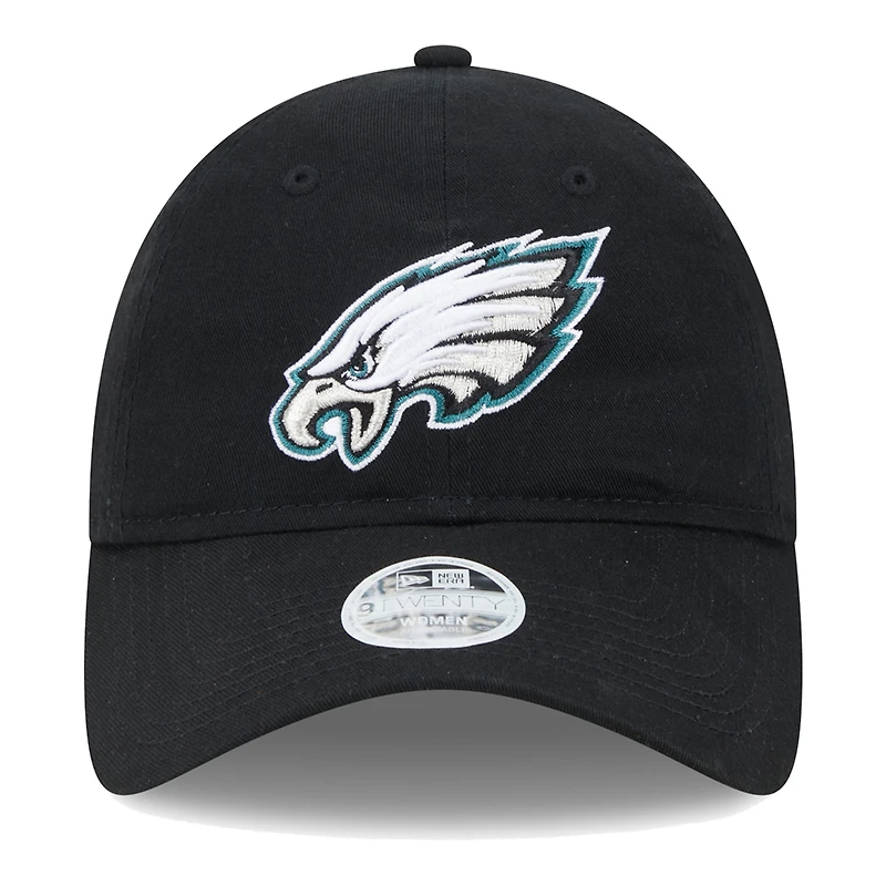Women's New Era Black Philadelphia Eagles Main Core Classic 2.0 9TWENTY Adjustable Hat