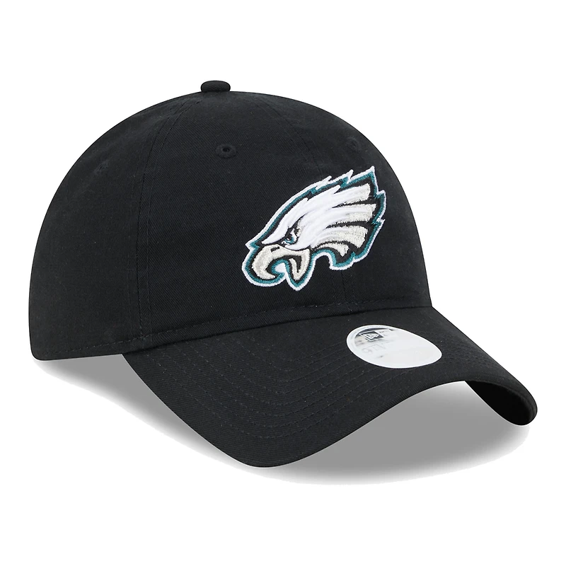 Women's New Era Black Philadelphia Eagles Main Core Classic 2.0 9TWENTY Adjustable Hat