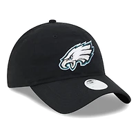 Women's New Era Black Philadelphia Eagles Main Core Classic 2.0 9TWENTY Adjustable Hat