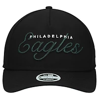 Women's New Era  Black Philadelphia Eagles  Metallic 9FORTY M-Crown A-Frame Adjustable Hat