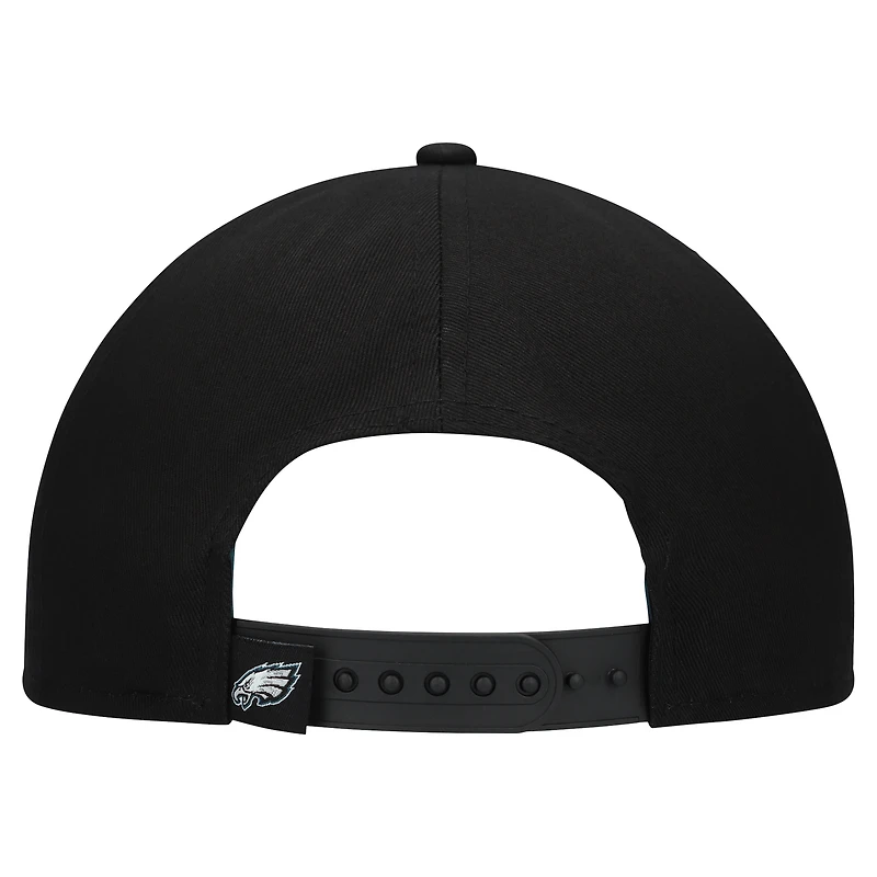 Women's New Era  Black Philadelphia Eagles  Metallic 9FORTY M-Crown A-Frame Adjustable Hat