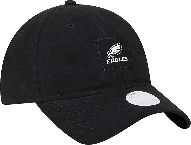 Women's New Era Black Philadelphia Eagles Suede Patch 9TWENTY Adjustable Hat