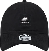 Casquette ajustable 9TWENTY en daim noir des Eagles de Philadelphie New Era pour femme