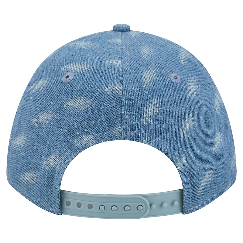 Casquette ajustable New Era Denim Philadelphia Eagles A-Frame 9FORTY pour femme