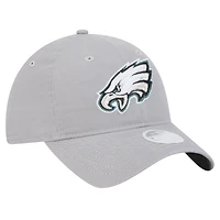 Casquette ajustable New Era Main 9TWENTY pour femme Philadelphia Eagles grise