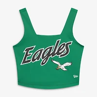 Women's New Era Green/Black Philadelphia Eagles Reversible Cropped Sport Classics Tank Top