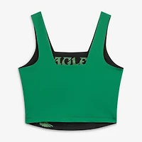 Women's New Era Green/Black Philadelphia Eagles Reversible Cropped Sport Classics Tank Top