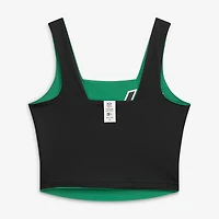 Women's New Era Green/Black Philadelphia Eagles Reversible Cropped Sport Classics Tank Top