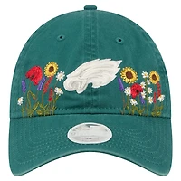 Casquette ajustable New Era 9TWENTY verte Philadelphia Eagles Wildflower pour femme
