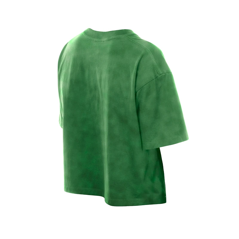 T-shirt court boxy Sport Classics vert Kelly pour femme des Philadelphia Eagles de New Era, délavé minéral