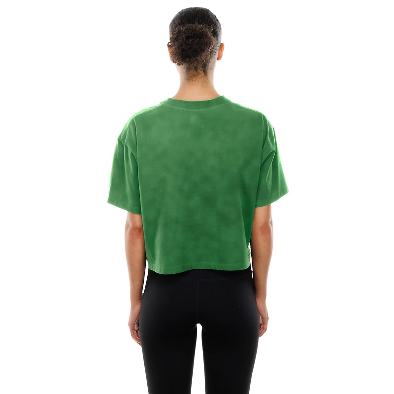 T-shirt court boxy Sport Classics vert Kelly pour femme des Philadelphia Eagles de New Era, délavé minéral