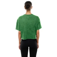 T-shirt court boxy Sport Classics vert Kelly pour femme des Philadelphia Eagles de New Era, délavé minéral