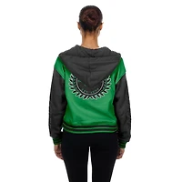 Women's New Era  Kelly Green Philadelphia Eagles Throwback Full-Snap Hooded Jacket