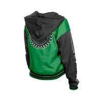 Women's New Era  Kelly Green Philadelphia Eagles Throwback Full-Snap Hooded Jacket