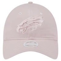 Casquette ajustable New Era Main 9TWENTY rose clair pour femme des Philadelphia Eagles