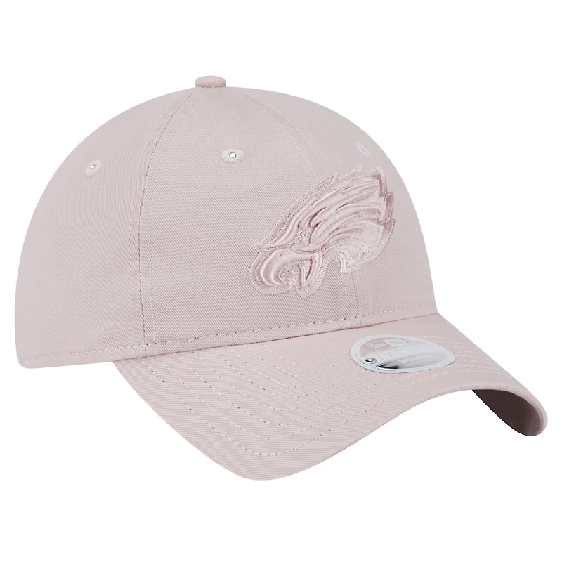 Casquette ajustable New Era Main 9TWENTY rose clair pour femme des Philadelphia Eagles