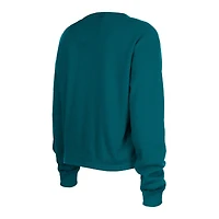 T-shirt court à manches longues thermique des Eagles de Philadelphie New Era pour femme, vert nuit
